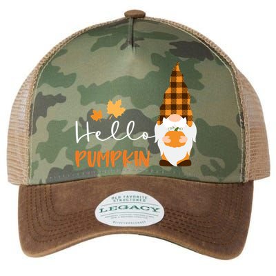 Hello Pumpkin Cute Gnome Fall Autumn Legacy Tie Dye Trucker Hat