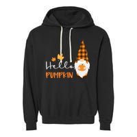 Hello Pumpkin Cute Gnome Fall Autumn Garment-Dyed Fleece Hoodie