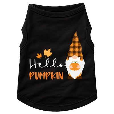 Hello Pumpkin Cute Gnome Fall Autumn Doggie Tank