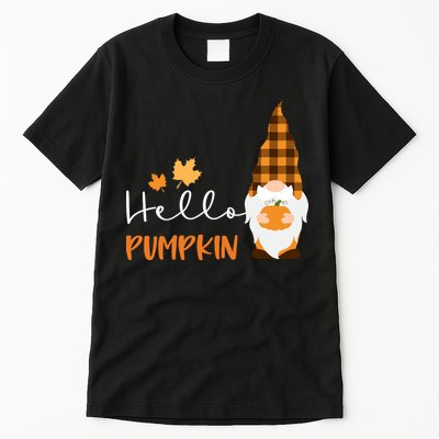 Hello Pumpkin Cute Gnome Fall Autumn Tall T-Shirt