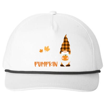 Hello Pumpkin Cute Gnome Fall Autumn Snapback Five-Panel Rope Hat