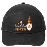 Hello Pumpkin Cute Gnome Fall Autumn 7-Panel Snapback Hat
