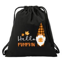 Hello Pumpkin Cute Gnome Fall Autumn Drawstring Bag