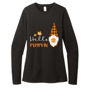 Hello Pumpkin Cute Gnome Fall Autumn Womens CVC Long Sleeve Shirt