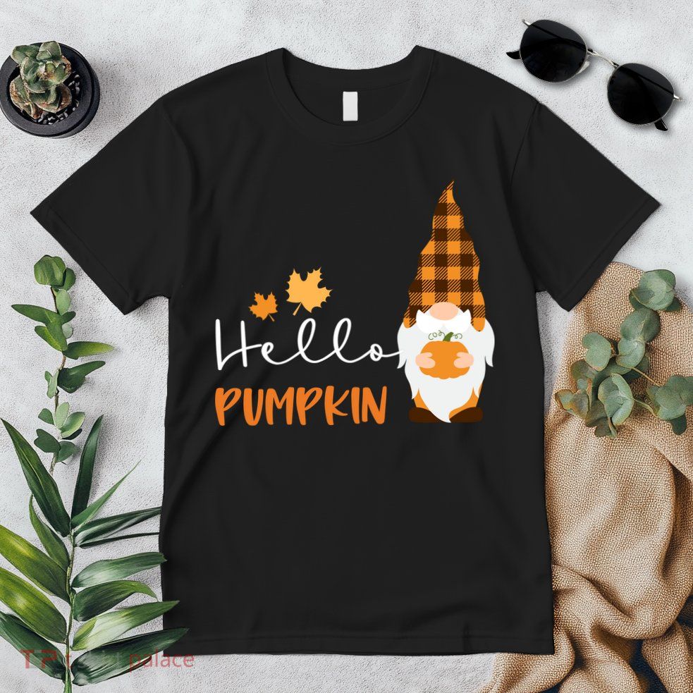 Hello Pumpkin Cute Gnome Fall Autumn Premium T-Shirt