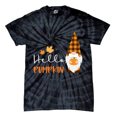 Hello Pumpkin Cute Gnome Fall Autumn Tie-Dye T-Shirt