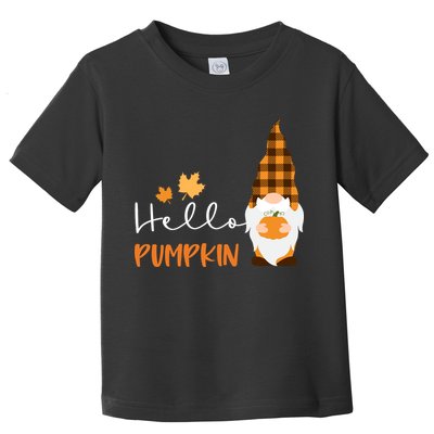Hello Pumpkin Cute Gnome Fall Autumn Toddler T-Shirt