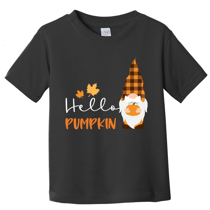 Hello Pumpkin Cute Gnome Fall Autumn Toddler T-Shirt