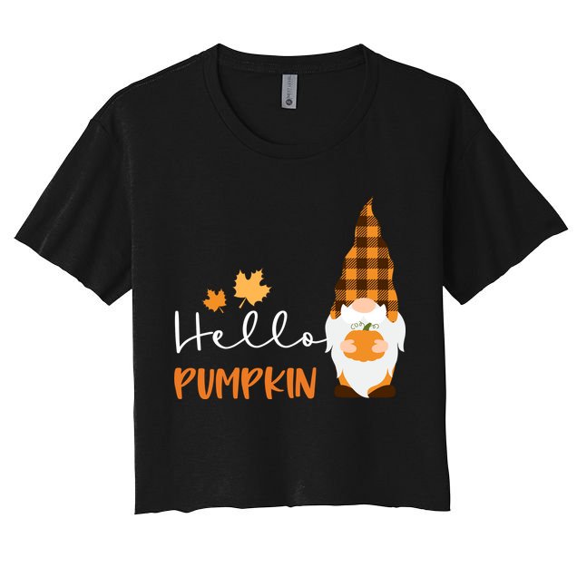 Hello Pumpkin Cute Gnome Fall Autumn Crop Top