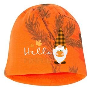 Hello Pumpkin Cute Gnome Fall Autumn Kati - Camo Knit Beanie