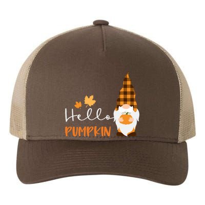 Hello Pumpkin Cute Gnome Fall Autumn Yupoong Adult 5-Panel Trucker Hat