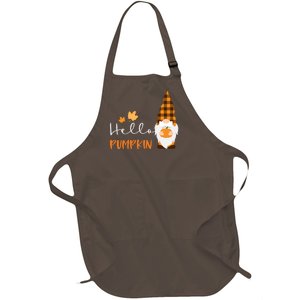 Hello Pumpkin Cute Gnome Fall Autumn Full-Length Apron With Pockets