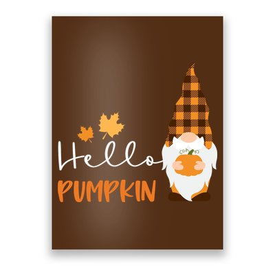 Hello Pumpkin Cute Gnome Fall Autumn Poster