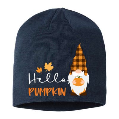 Hello Pumpkin Cute Gnome Fall Autumn Sustainable Beanie