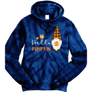 Hello Pumpkin Cute Gnome Fall Autumn Tie Dye Hoodie