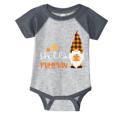 Hello Pumpkin Cute Gnome Fall Autumn Infant Baby Jersey Bodysuit