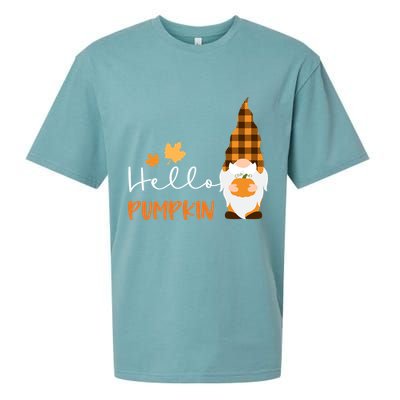Hello Pumpkin Cute Gnome Fall Autumn Sueded Cloud Jersey T-Shirt