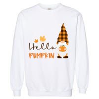 Hello Pumpkin Cute Gnome Fall Autumn Garment-Dyed Sweatshirt