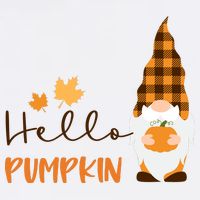 Hello Pumpkin Cute Gnome Fall Autumn Garment-Dyed Sweatshirt