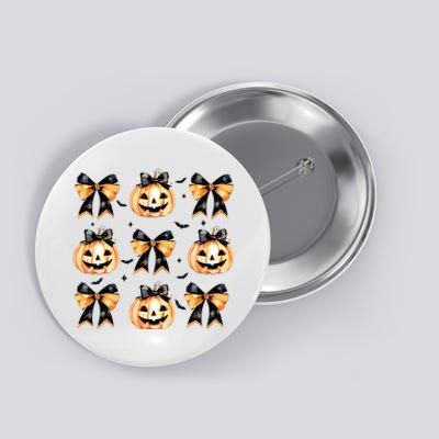 Halloween Pumpkin Coquette Bow Halloween Spooky Season Button