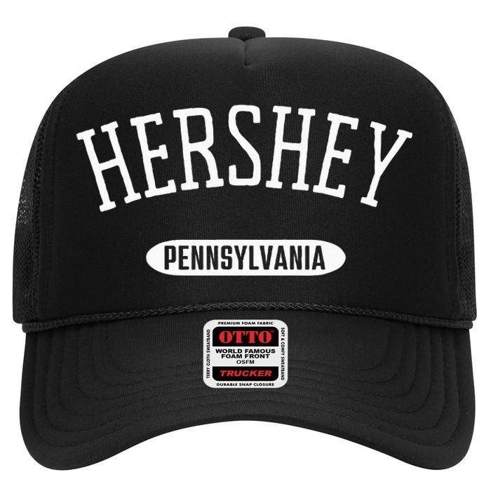 Hershey PA Classic Style Hershey Pennsylvania High Crown Mesh Back Trucker Hat