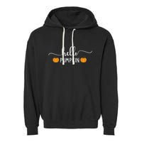 Hello Pumpkin Cute Fall Garment-Dyed Fleece Hoodie