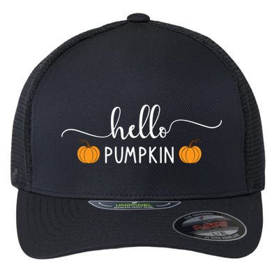 Hello Pumpkin Cute Fall Flexfit Unipanel Trucker Cap