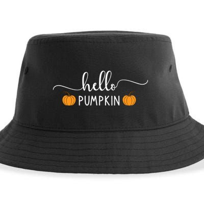 Hello Pumpkin Cute Fall Sustainable Bucket Hat