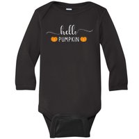 Hello Pumpkin Cute Fall Baby Long Sleeve Bodysuit