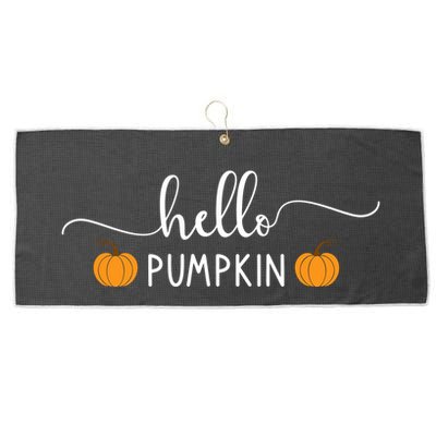 Hello Pumpkin Cute Fall Large Microfiber Waffle Golf Towel