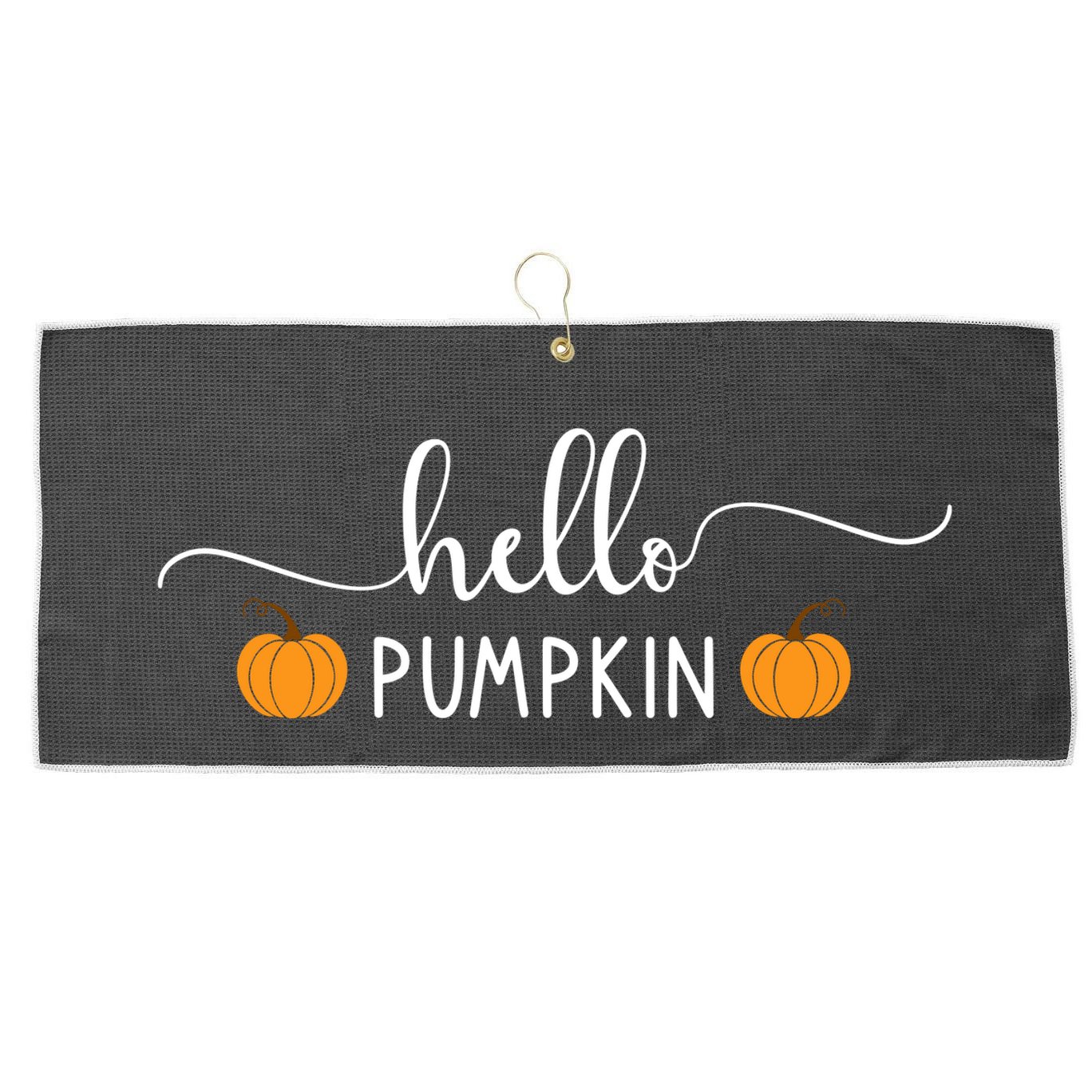 Hello Pumpkin Cute Fall Large Microfiber Waffle Golf Towel