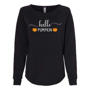 Hello Pumpkin Cute Fall Womens California Wash Sweatshirt