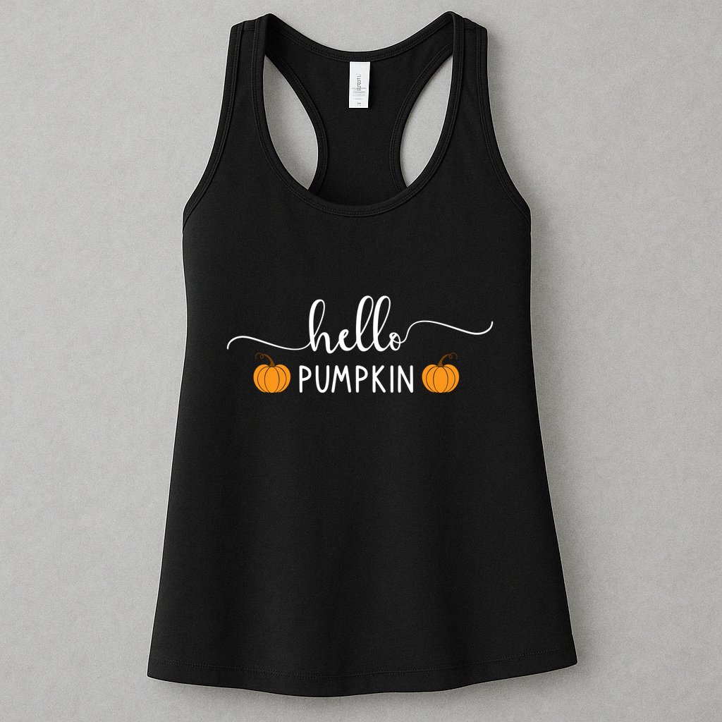 Hello Pumpkin Cute Fall Womens Tank Top