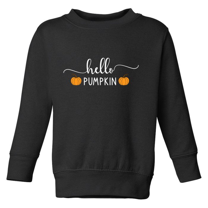 Hello Pumpkin Cute Fall Toddler Sweatshirt