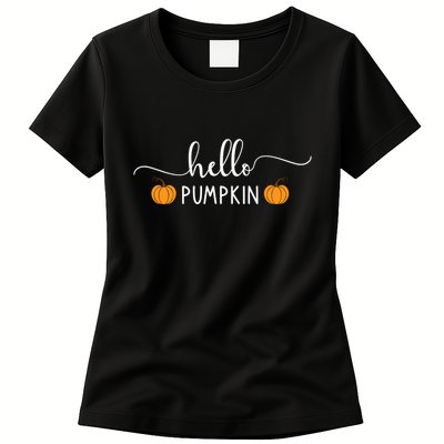 Hello Pumpkin Cute Fall Womens T-Shirt