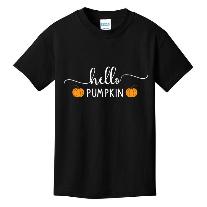 Hello Pumpkin Cute Fall Kids T-Shirt