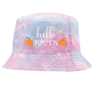 Hello Pumpkin Cute Fall Tie-Dyed Bucket Hat