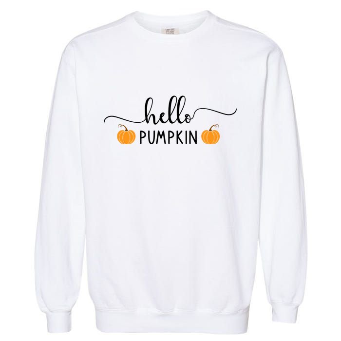 Hello Pumpkin Cute Fall Garment-Dyed Sweatshirt