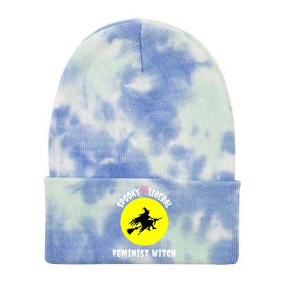 Halloween Pro Choice Spooky Liberal Feminist Witch Feminism Gift Tie Dye 12in Knit Beanie