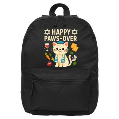 Happy Pawsover Cat Cat Lover Holiday Passover Seder 16 in Basic Backpack
