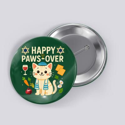Happy Pawsover Cat Cat Lover Holiday Passover Seder Button