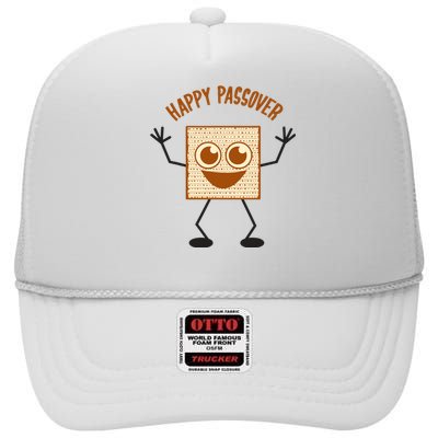 Happy Passover Cute Joyful Sedar Feast Gift High Crown Mesh Back Trucker Hat