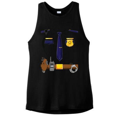 Halloween Police Costume Policeman Police Officer Ladies PosiCharge Tri-Blend Wicking Tank