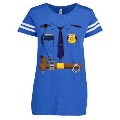 Halloween Police Costume Policeman Police Officer Enza Ladies Jersey Football T-Shirt