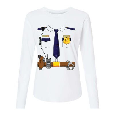 Halloween Police Costume Policeman Police Officer Womens Cotton Relaxed Long Sleeve T-Shirt