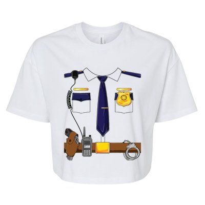 Halloween Police Costume Policeman Police Officer Bella+Canvas Jersey Crop Tee