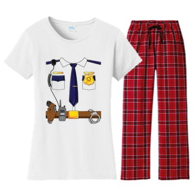 Halloween Police Costume Policeman Police Officer Women's Flannel Pajama Set