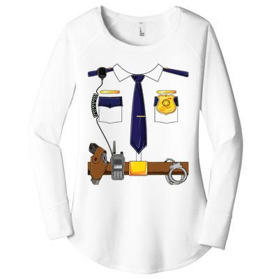 Halloween Police Costume Policeman Police Officer Women's Perfect Tri Tunic Long Sleeve Shirt