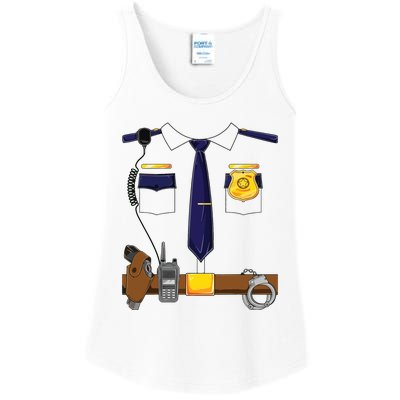 Halloween Police Costume Policeman Police Officer Ladies Essential Tank