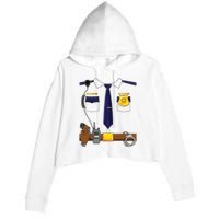 Halloween Police Costume Policeman Police Officer Crop Fleece Hoodie